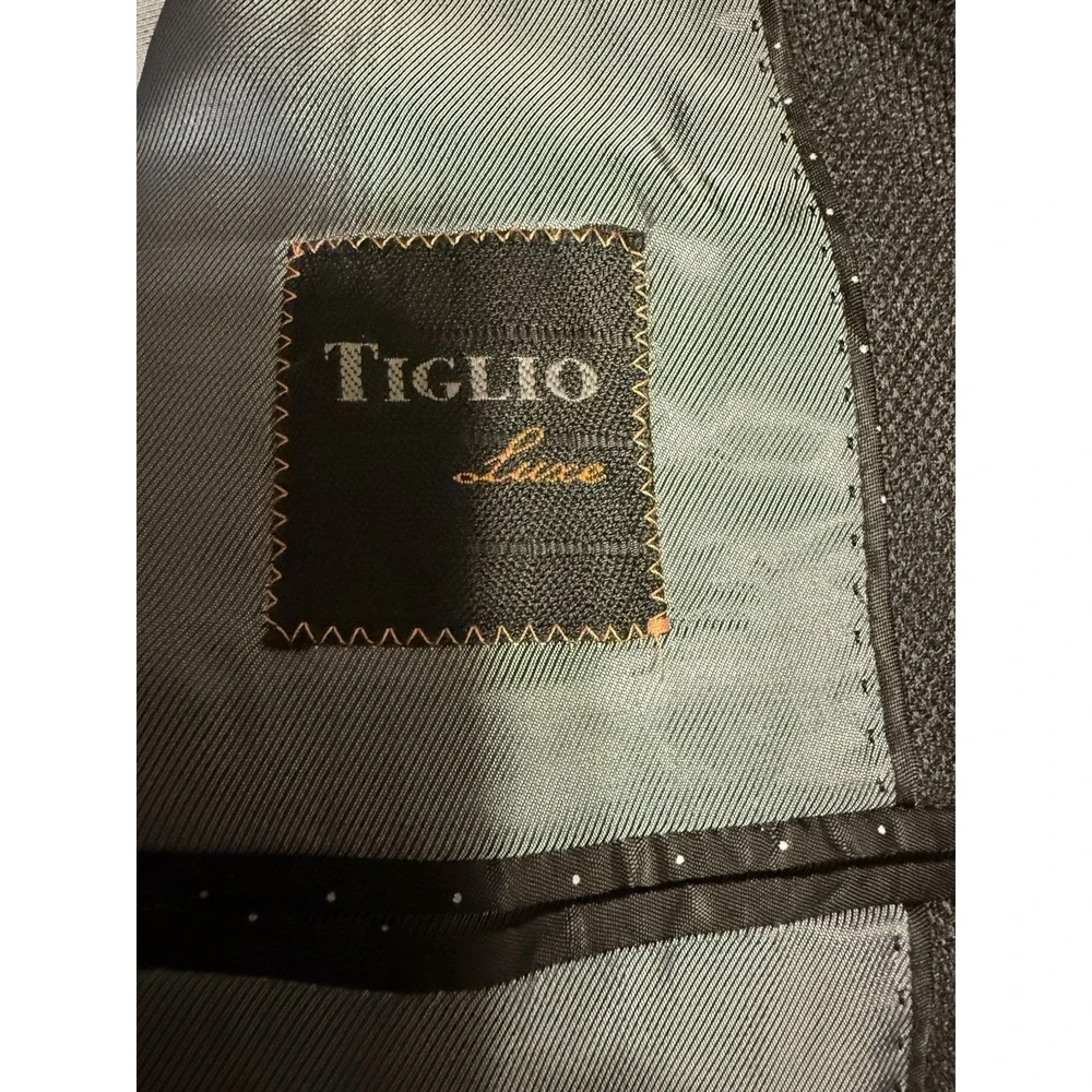 TIGLIO LUXE 48R Lanificio Di Biella Sangria Blazer Gray Pure Wool Textured
